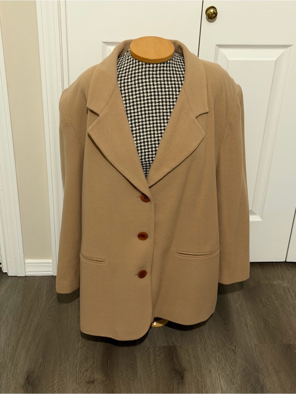 Saks Fifth Avenue Camel Single-Breasted Trench Coat 1x-2x